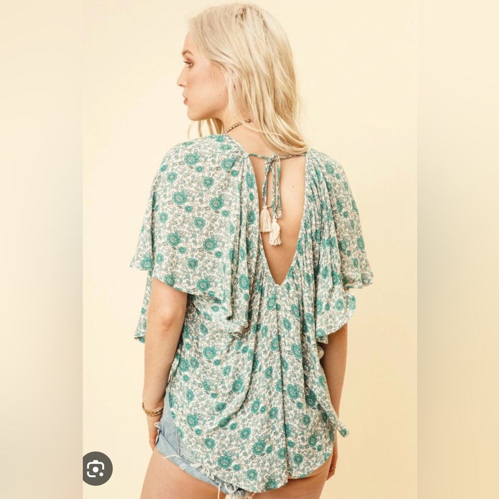 Spell Kombi Flutter Top In Sage - image 1